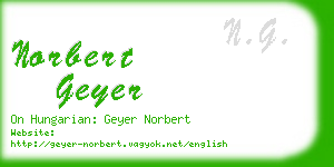 norbert geyer business card